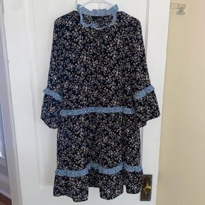 Suzanne Betro half calf airy floral peasant dress size large